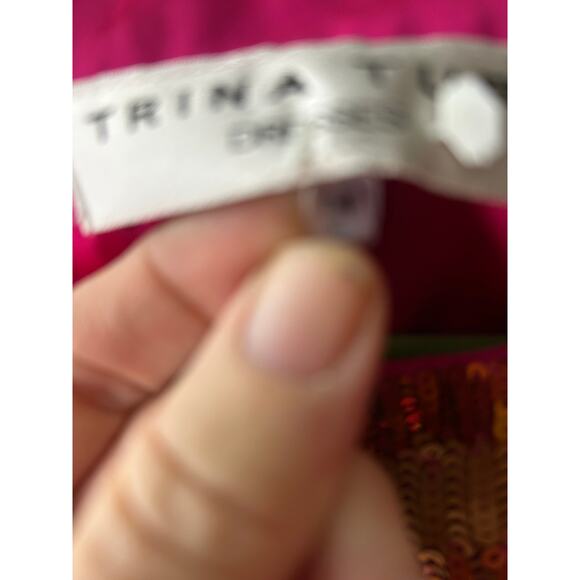 Trina‎ Turk 100% Silk Dress Pink Sequin Embellished  Size 4 - Picture 5 of 13